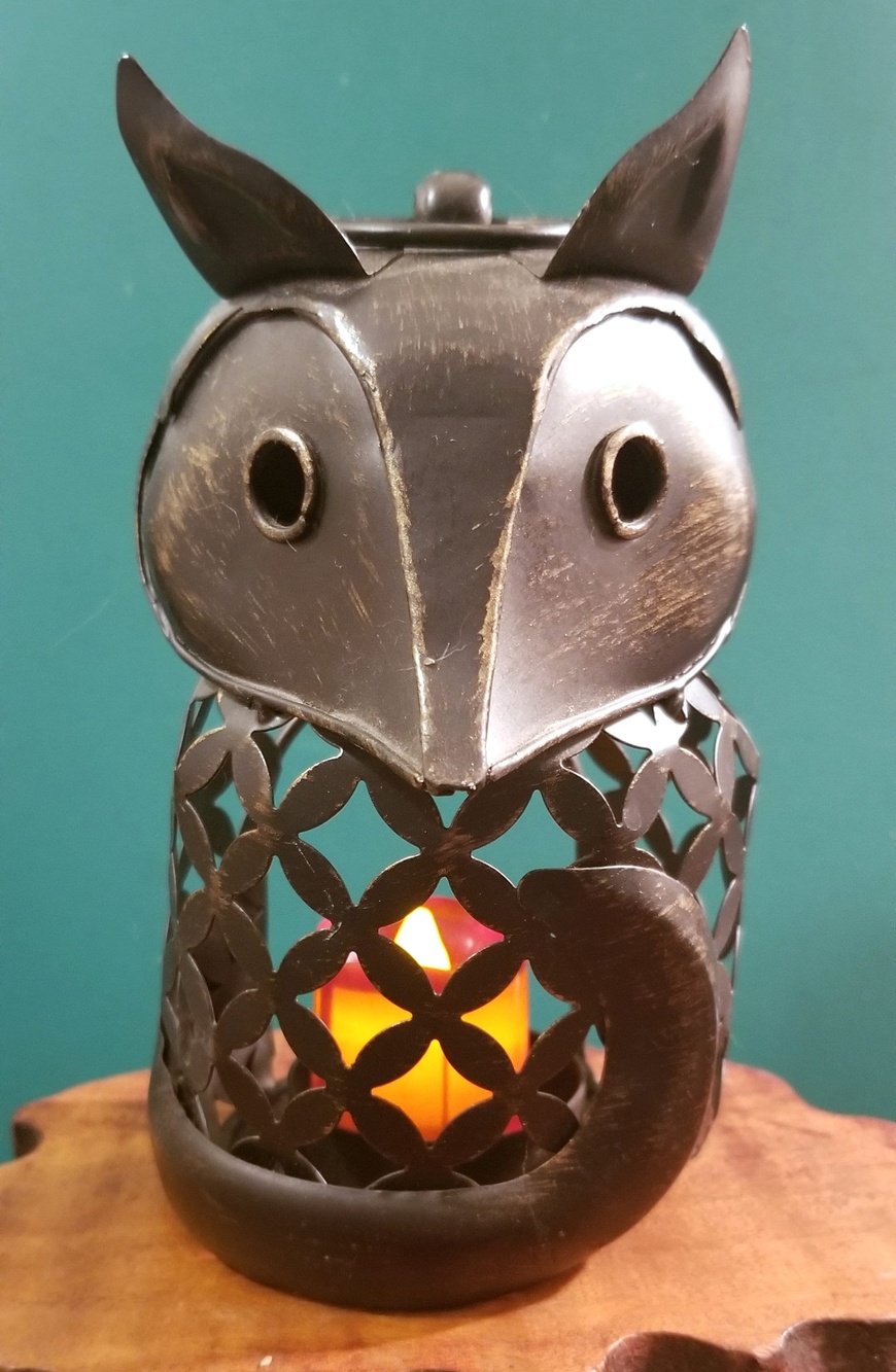 Vintage Metal Fox Tea Light Candle Lantern 6.75" 4.5" 3.5" Retro Halloween